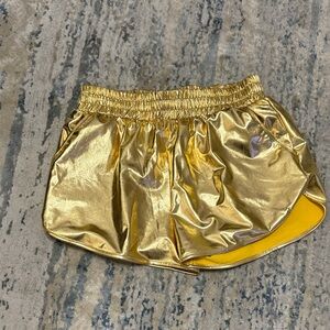 Shiny Gold Metallic Shorts